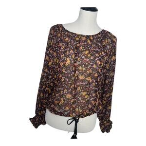 Anthropologie Womens Size-S Bohemian‎ Floral Pauline Balloon Sleeve Blouse